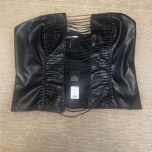 Fashion Nova Sleek Black Leatherette Top